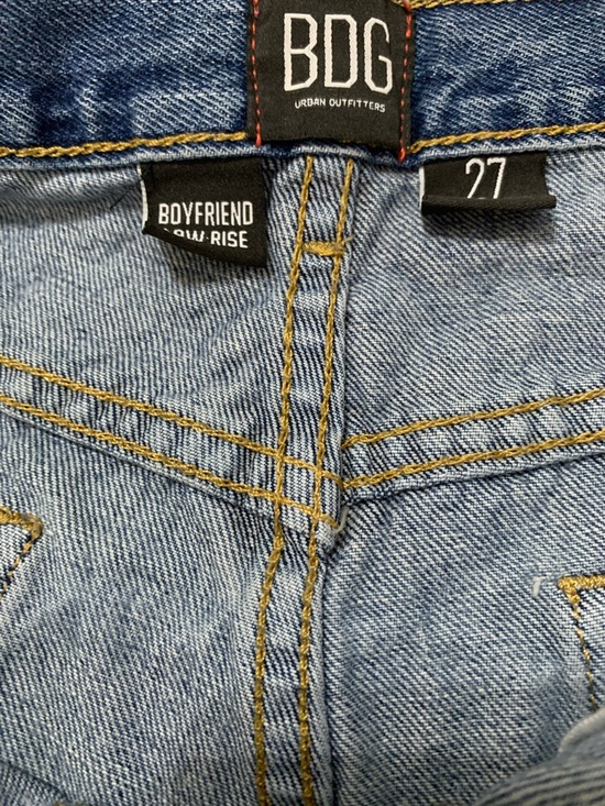 BDG Women’s Raw Hem High-Rise Denim Shorts Medium Wash Boho Size 27 - Picture 5 of 5